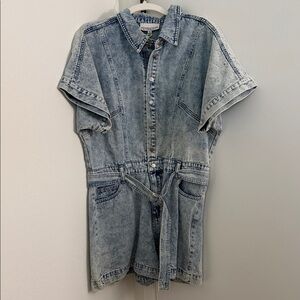 Denim Button-Up Romper